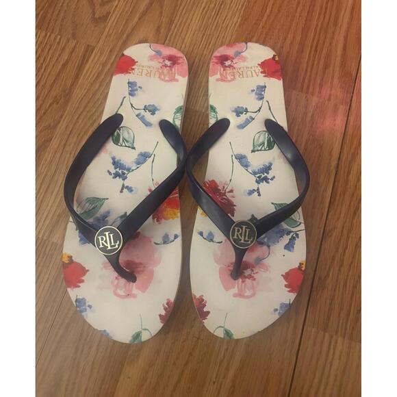 Lauren Ralph Lauren Shoes - Lauren Ralph Lauren Floral Flip Flops Size 10